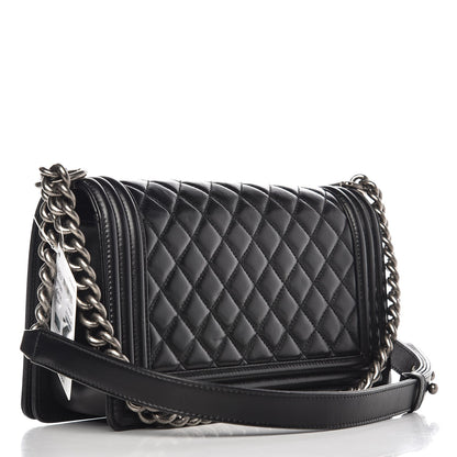 Chanel Lambskin Quilted Medium Boy Flap Black 3 of 8