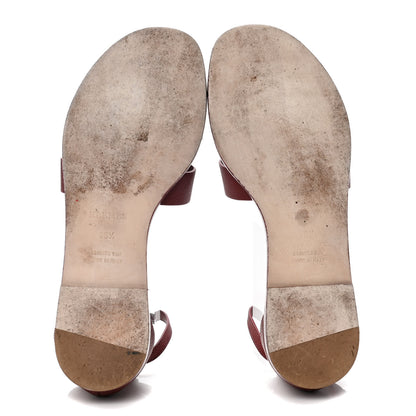 Hermes Epsom Santorini Sandals 36.5 Rouge H 14 of 17