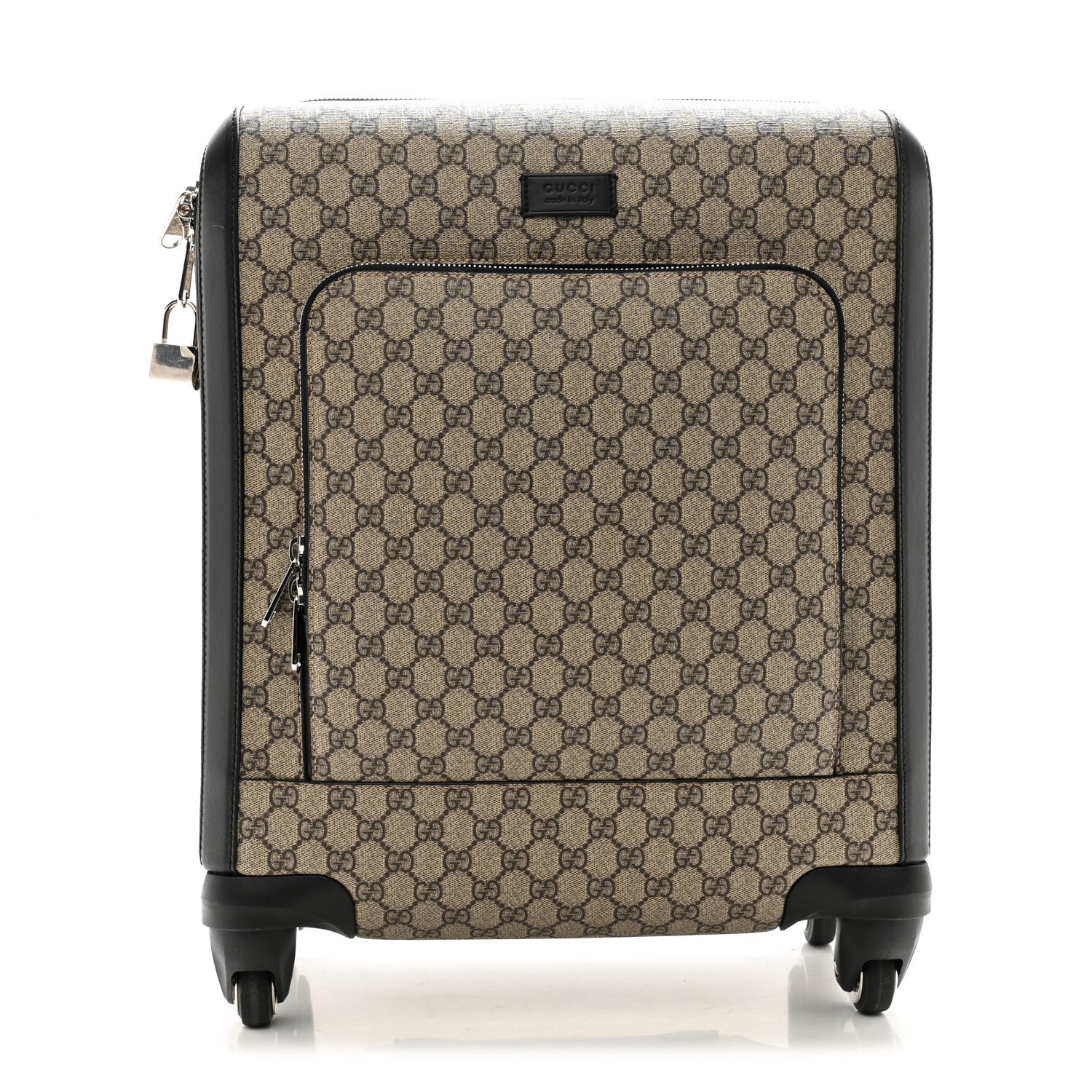 Gucci GG Supreme Monogram Calfskin Carry On Trolley Beige Ebony Black 1 of 14