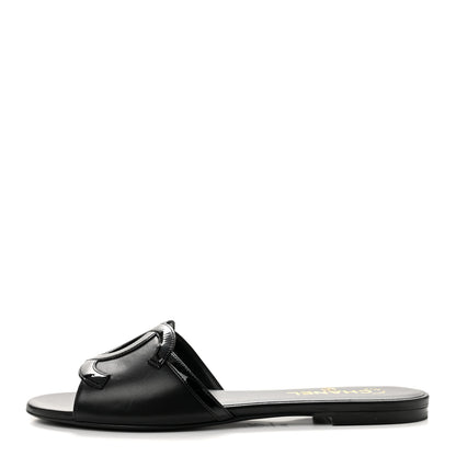 Chanel Lambskin Patent Calfskin CC Cutout Mules 40.5 Black 1 of 11