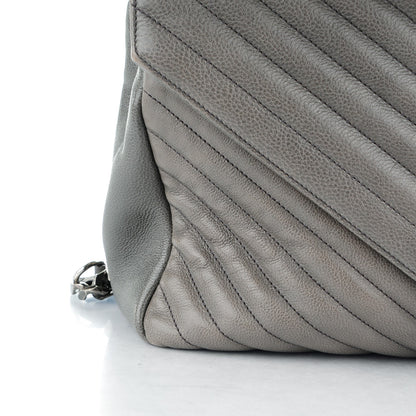 Saint Laurent Sheepskin Matelasse Chevron Monogram Large College Satchel Dark Anthracite 7 of 10