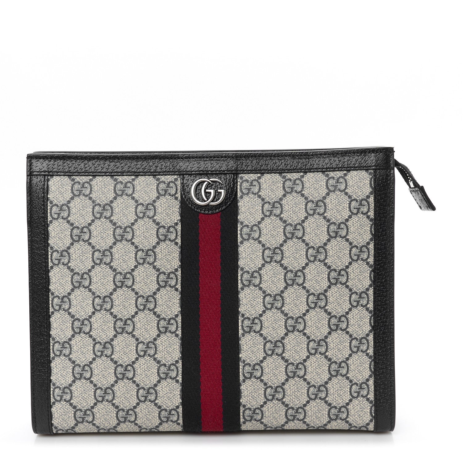 Gucci GG Supreme Monogram Web Ophidia Pouch Beige Blue 1 of 10