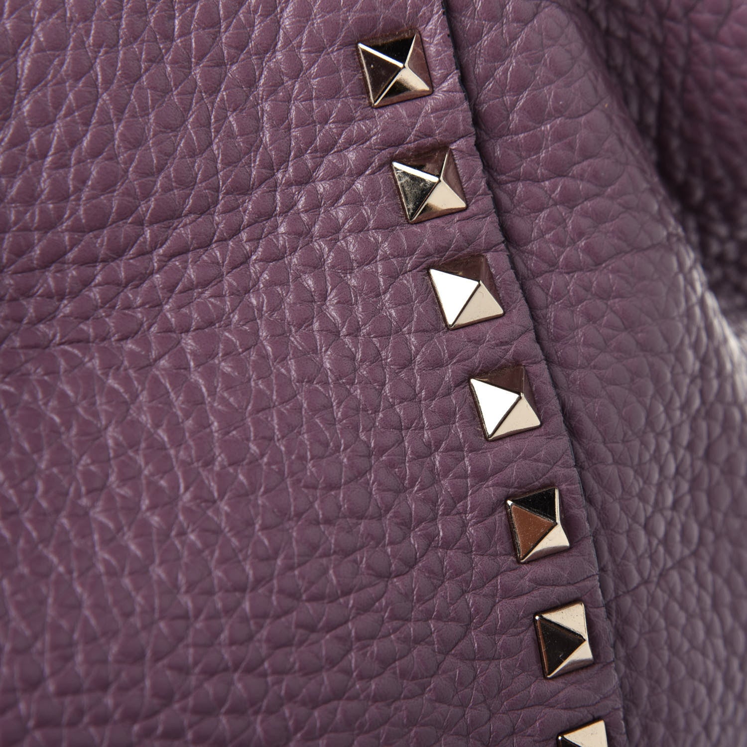 Valentino Garavani Pebbled Calfskin Medium Rockstud Tote Dark Mauve 11 of 11