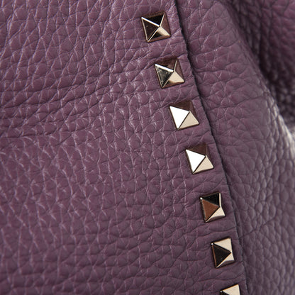 Valentino Garavani Pebbled Calfskin Medium Rockstud Tote Dark Mauve 11 of 11