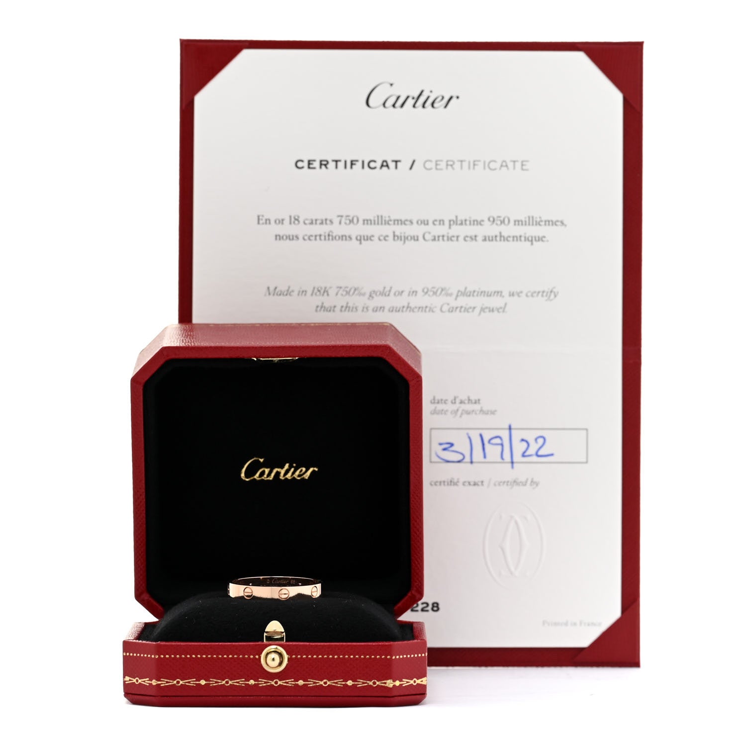Cartier 18K Pink Gold 3.5mm LOVE Wedding Band Ring 68 12.25 5 of 5