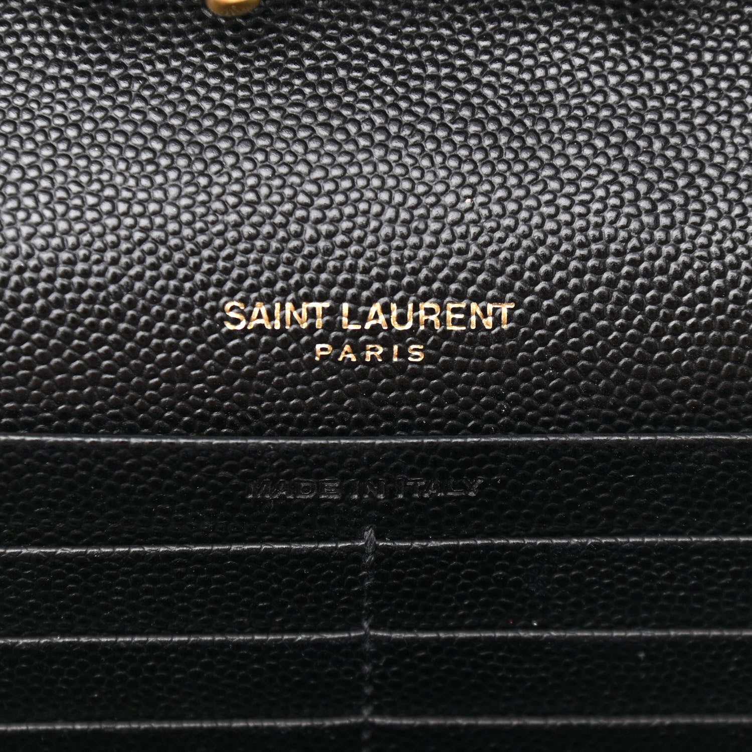 Saint Laurent Grain De Poudre Matelasse Chevron Monogram Chain Wallet Black 6 of 13