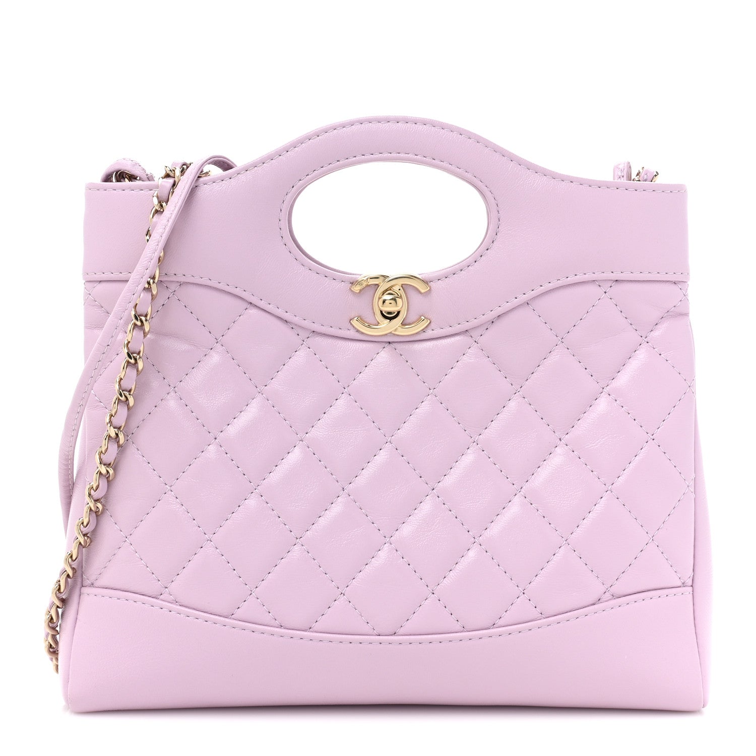 Chanel Shiny Lambskin Quilted Mini 31 Shopping Bag Light Purple 1 of 9