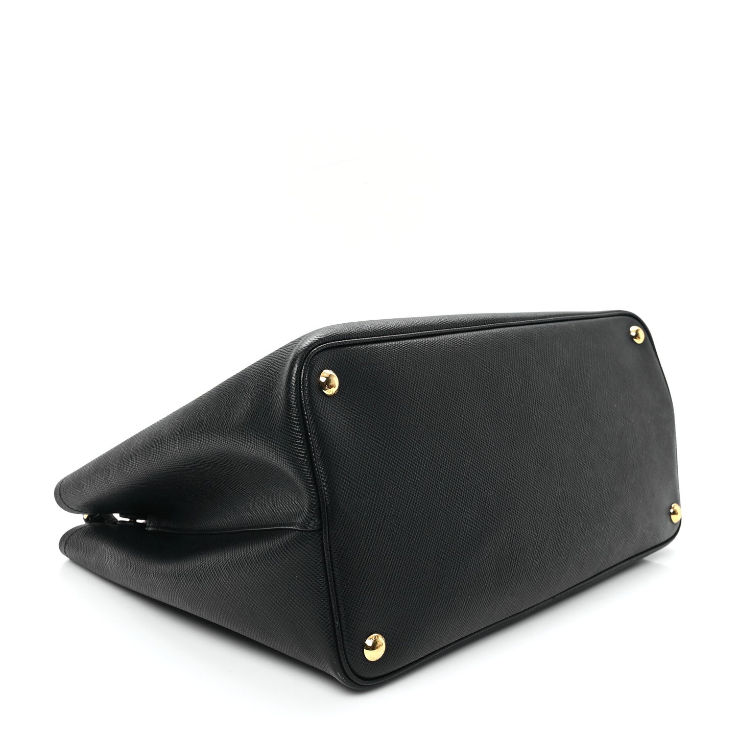 Saffiano Cuir Large Double Bag Black Fuoco