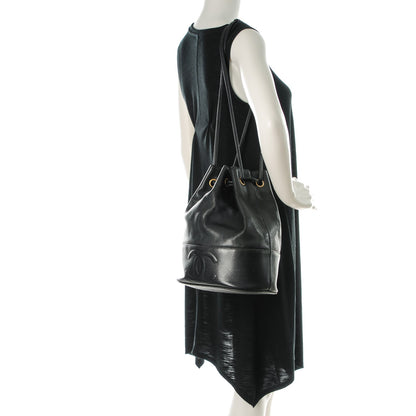 Chanel Caviar CC Drawstring Shoulder Bag Black 2 of 8