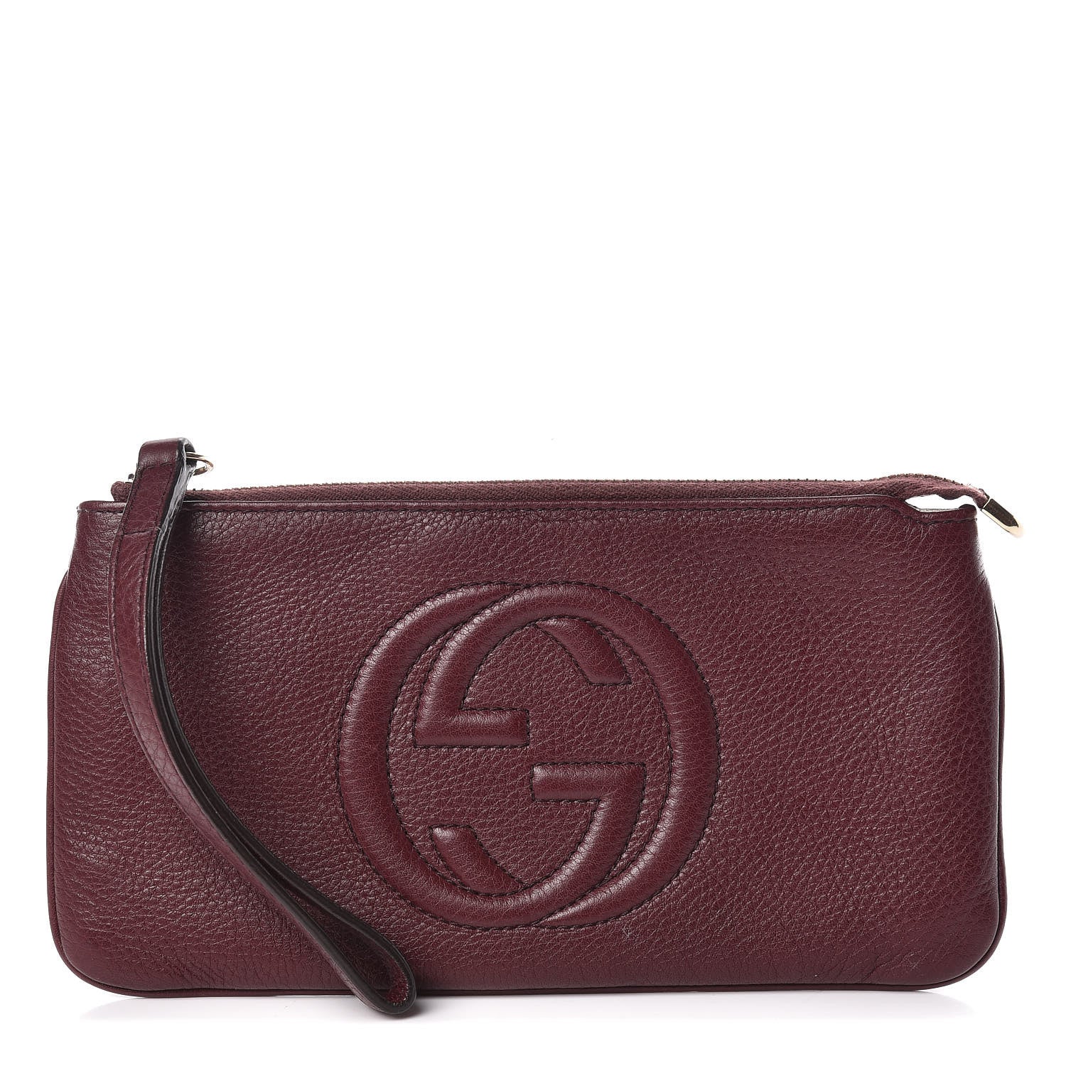 Gucci Pebbled Calfskin Soho Wristlet Scarlatto 1 of 7