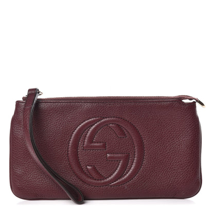 Gucci Pebbled Calfskin Soho Wristlet Scarlatto 1 of 7