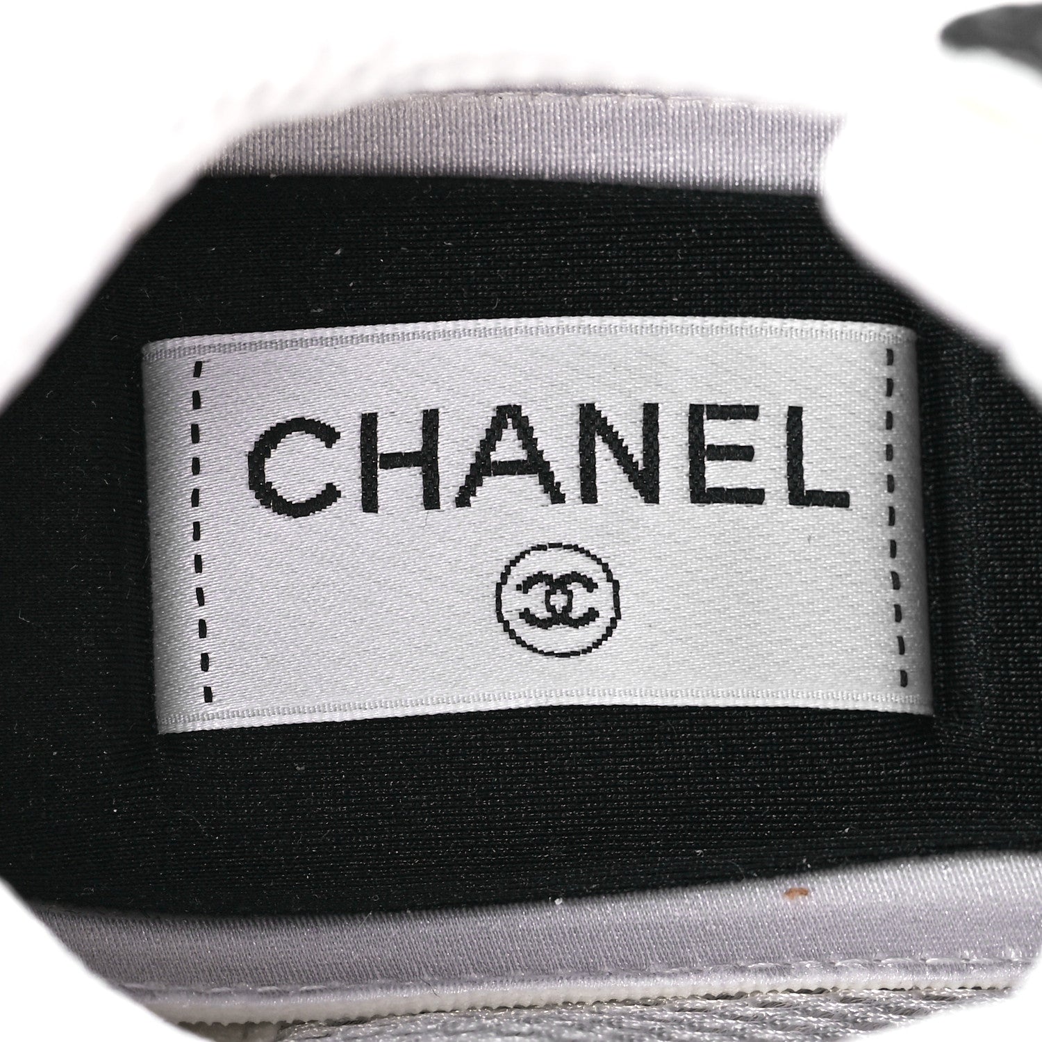 Chanel Nylon Suede Calfskin Printed CC Sneakers 37 Black White 7 of 9
