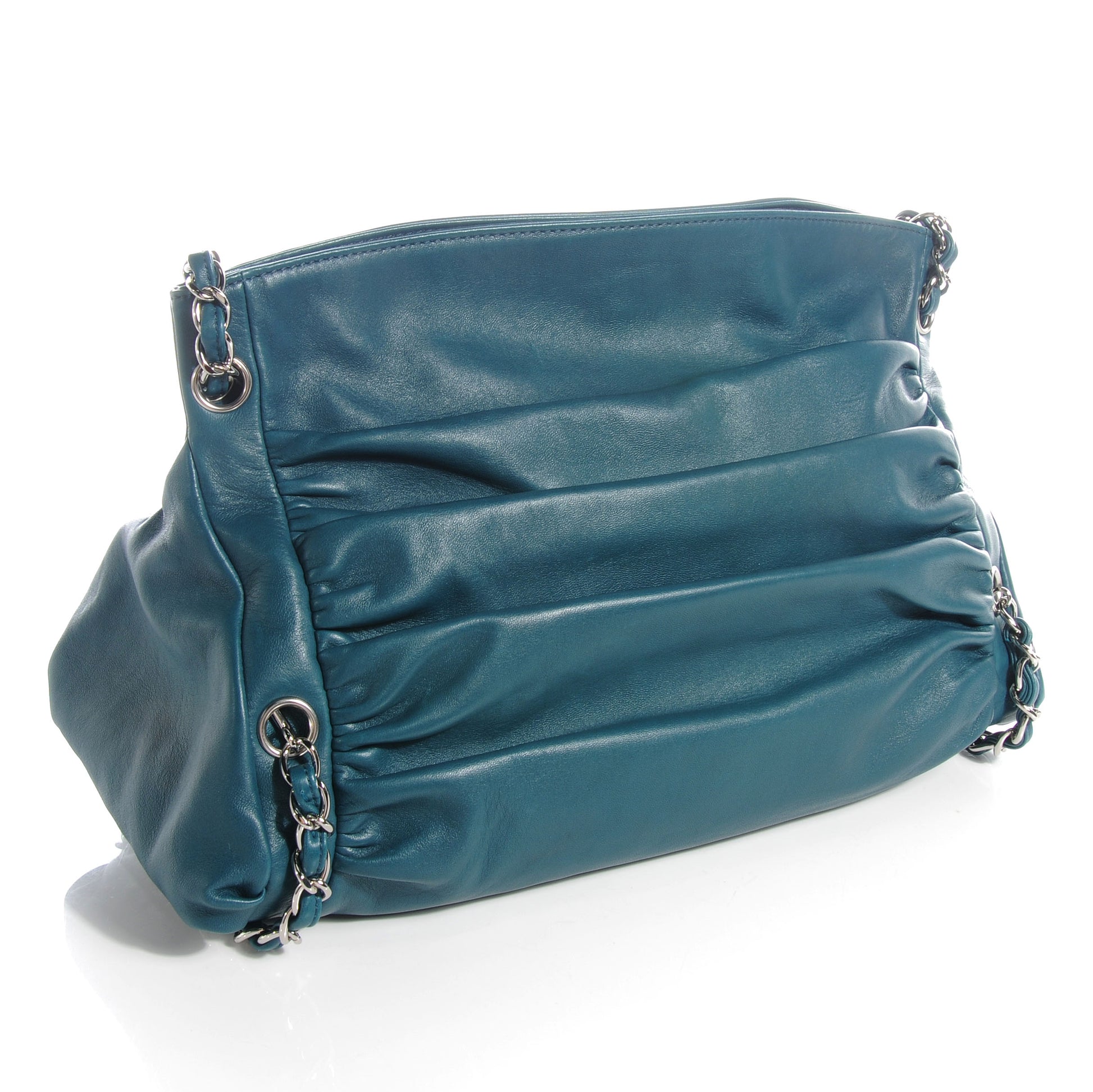 Chanel Lambskin Large Sharpei Shoulder Bag Turquoise 3 of 7
