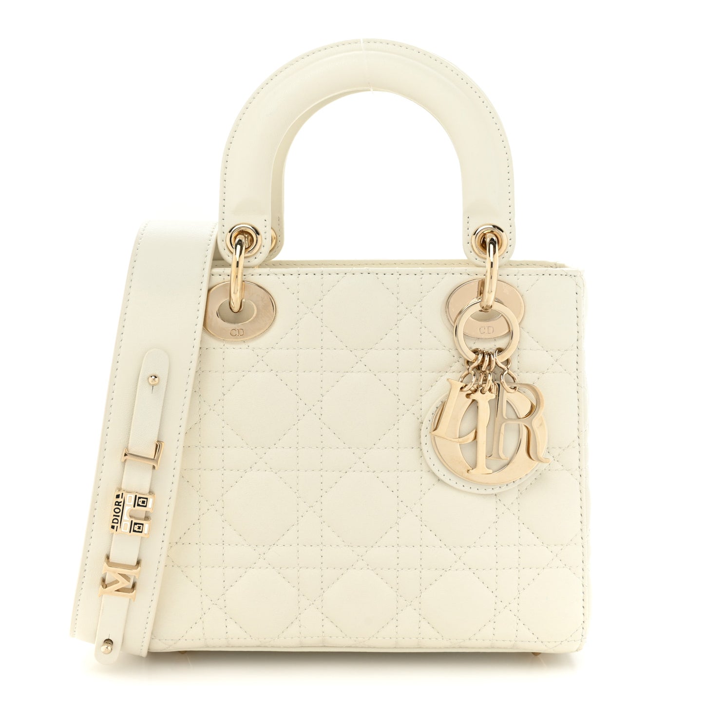 Lambskin Cannage Small My ABCDior Lady Dior White