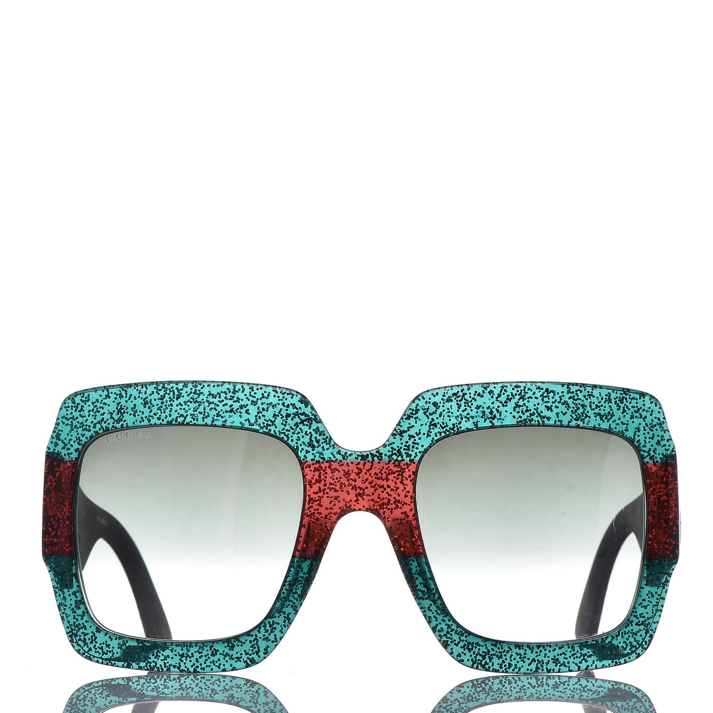 Square Frame GG0102S Sunglasses Glitter Red Black Green