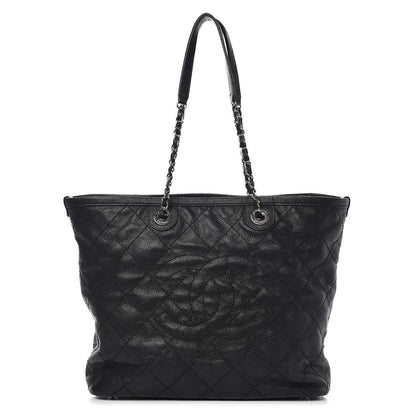 Chanel Grained Calfskin Quilted Small Daily Shopping Tote Black 2 of 23