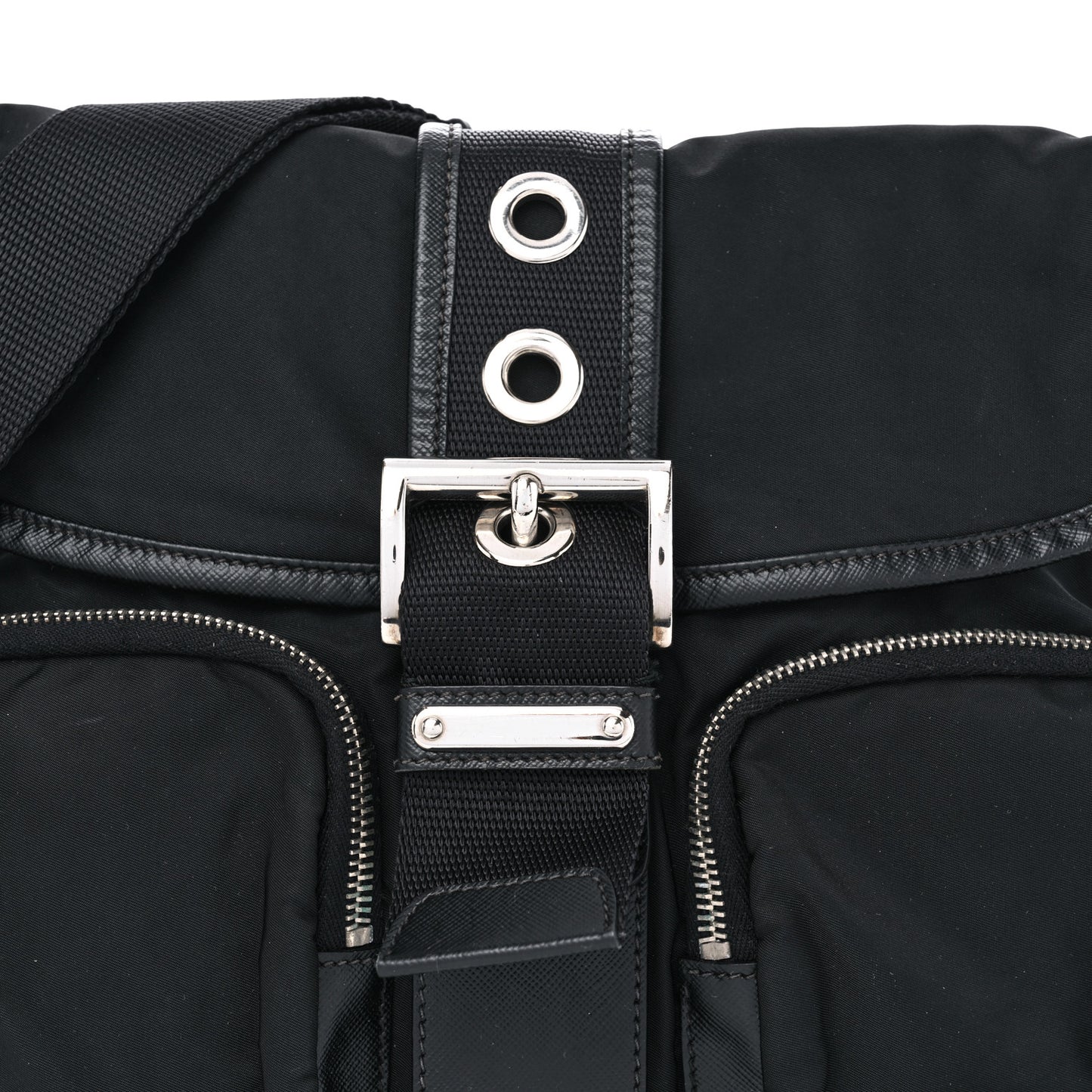 Nylon Saffiano Vela Messenger Bag Black