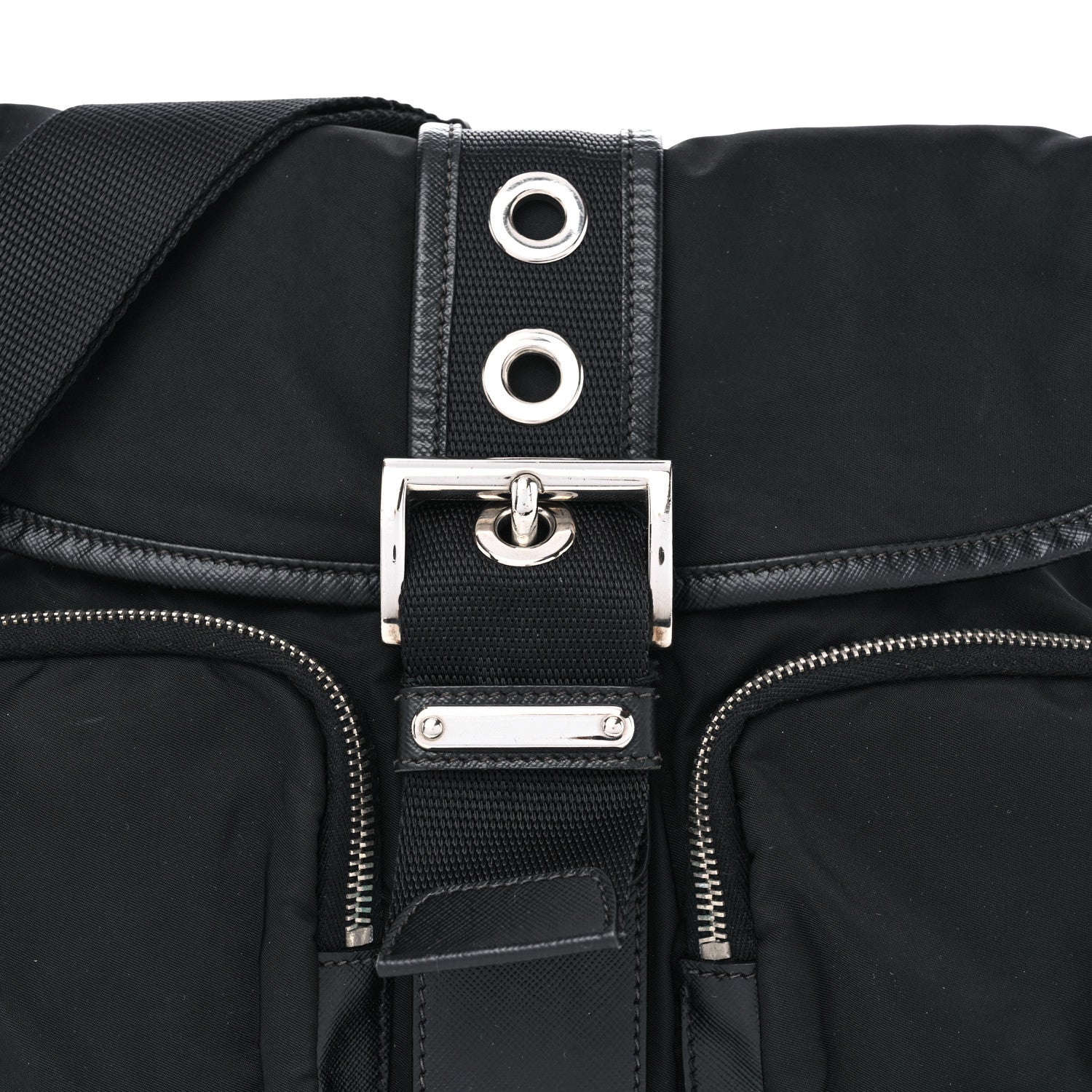 Prada Nylon Saffiano Vela Messenger Bag Black 8 of 10