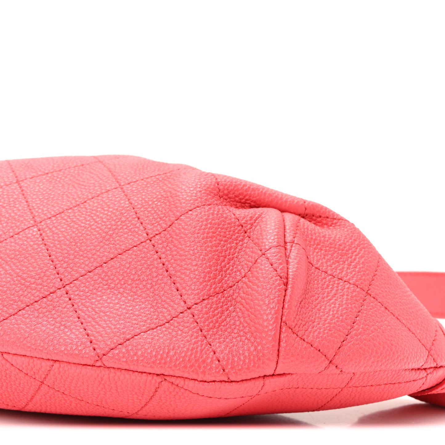 Caviar Stitched Banane Waist Bag Fanny Pack Pink