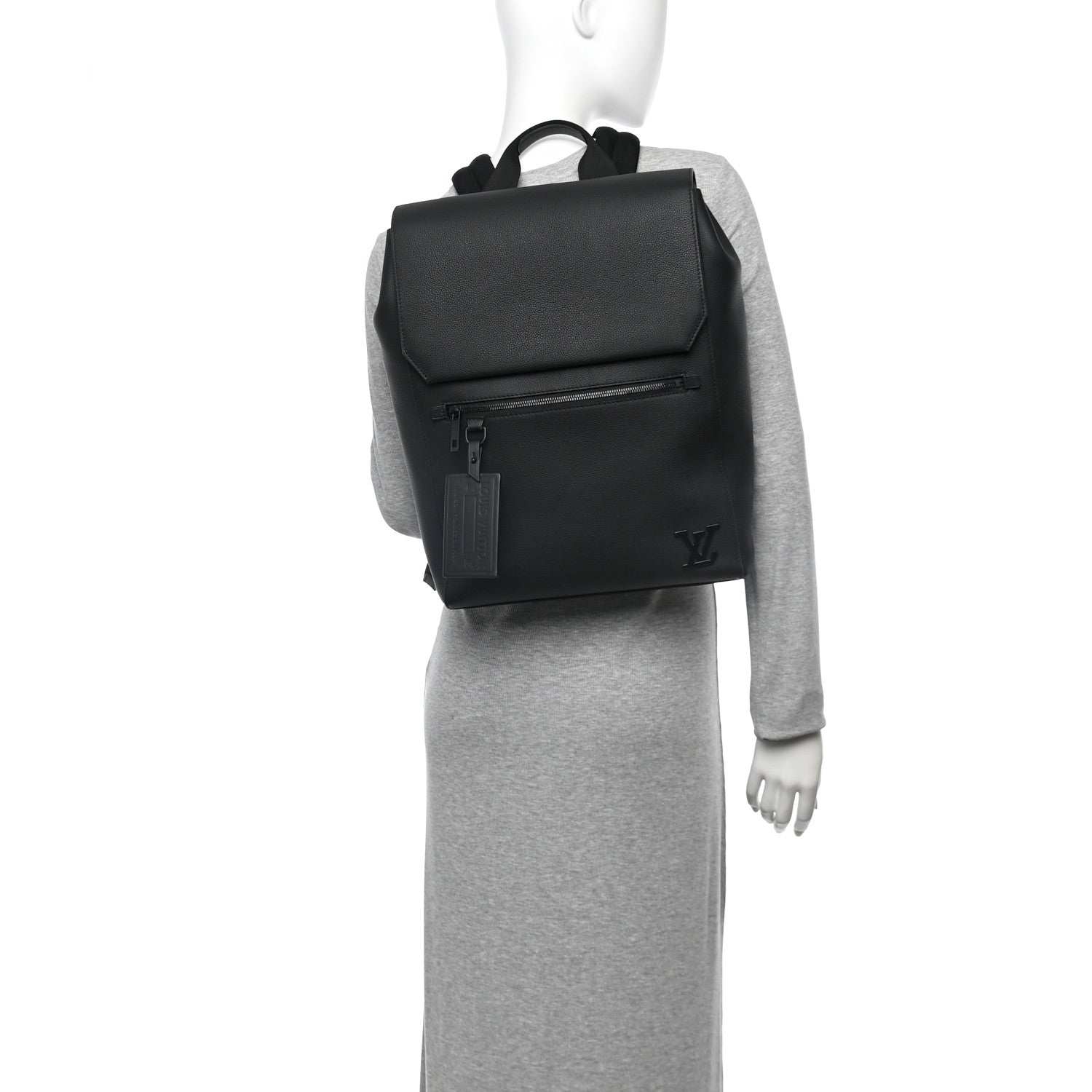 Louis Vuitton Calfskin Aerogram Fastline Backpack Black 2 of 11