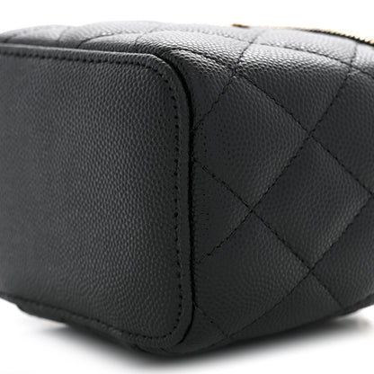 Chanel Caviar Quilted Mini Vanity Case With Chain Black 10 of 11