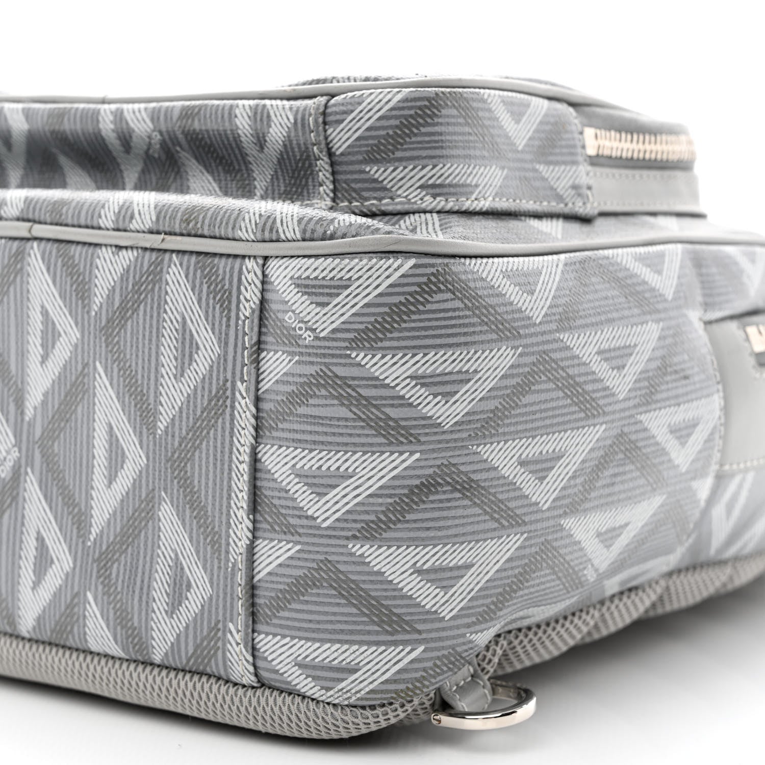 Christian Dior Coated Canvas CD Diamond Mini Rider Backpack Gray