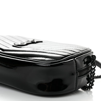 Saint Laurent Patent Calfskin Matelasse Monogram Mini Lou Camera Bag Black 9 of 10