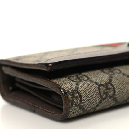 Gucci GG Supreme Monogram Web Ophidia Wallet On Chain Brown 9 of 11