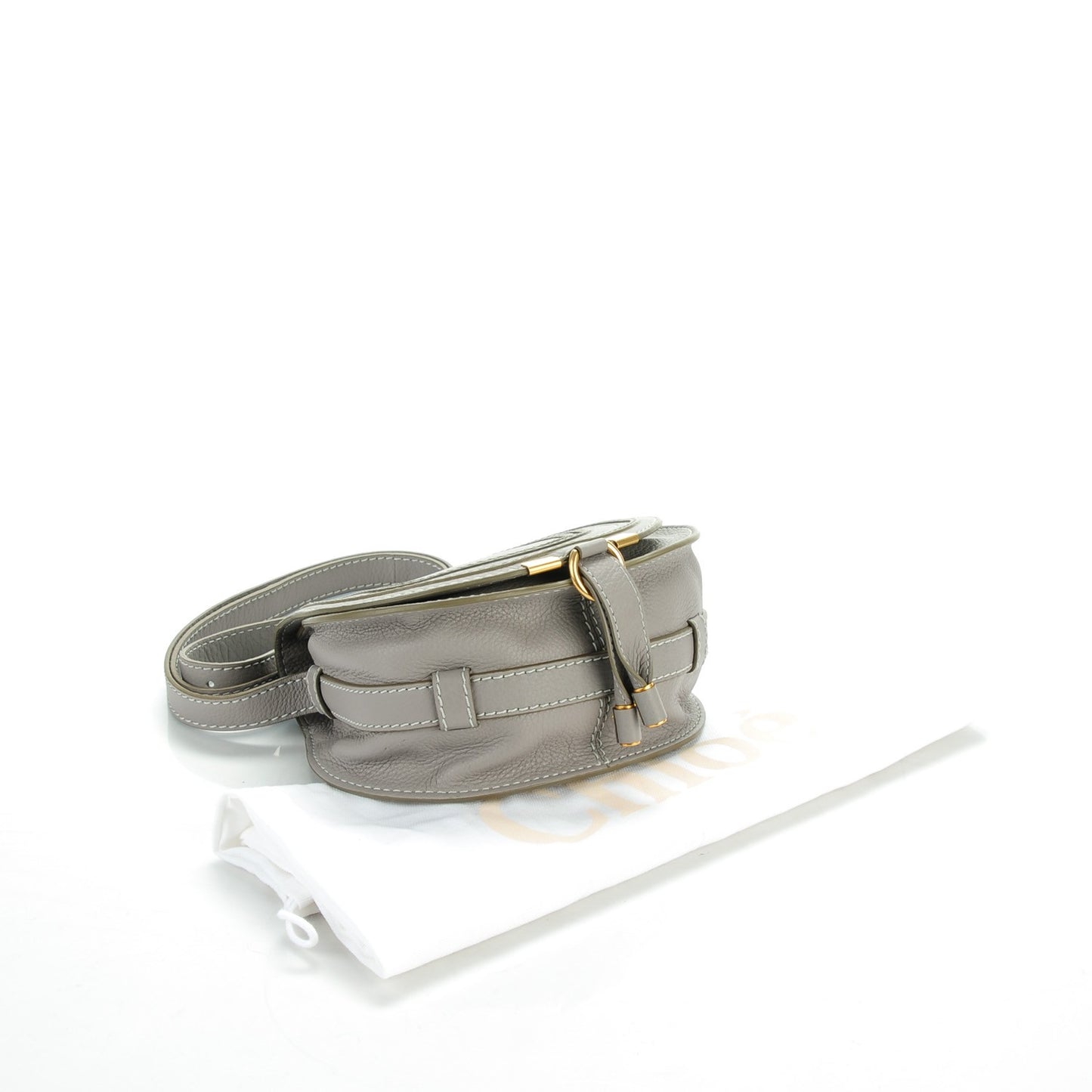 Calfskin Mini Marcie Round Crossbody Bag Cashmere Grey