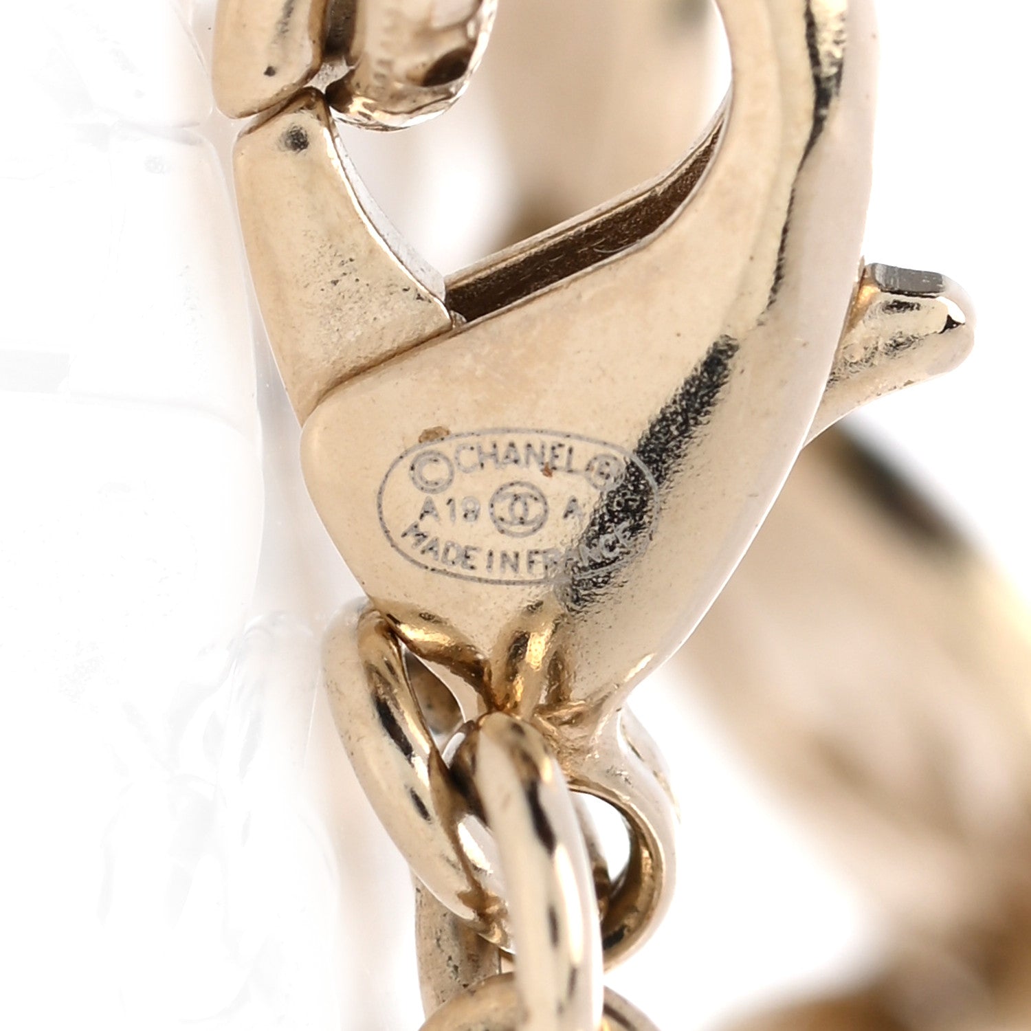 Chanel Crystal Pearl Papyrus Bracelet Gold Grey 4 of 5