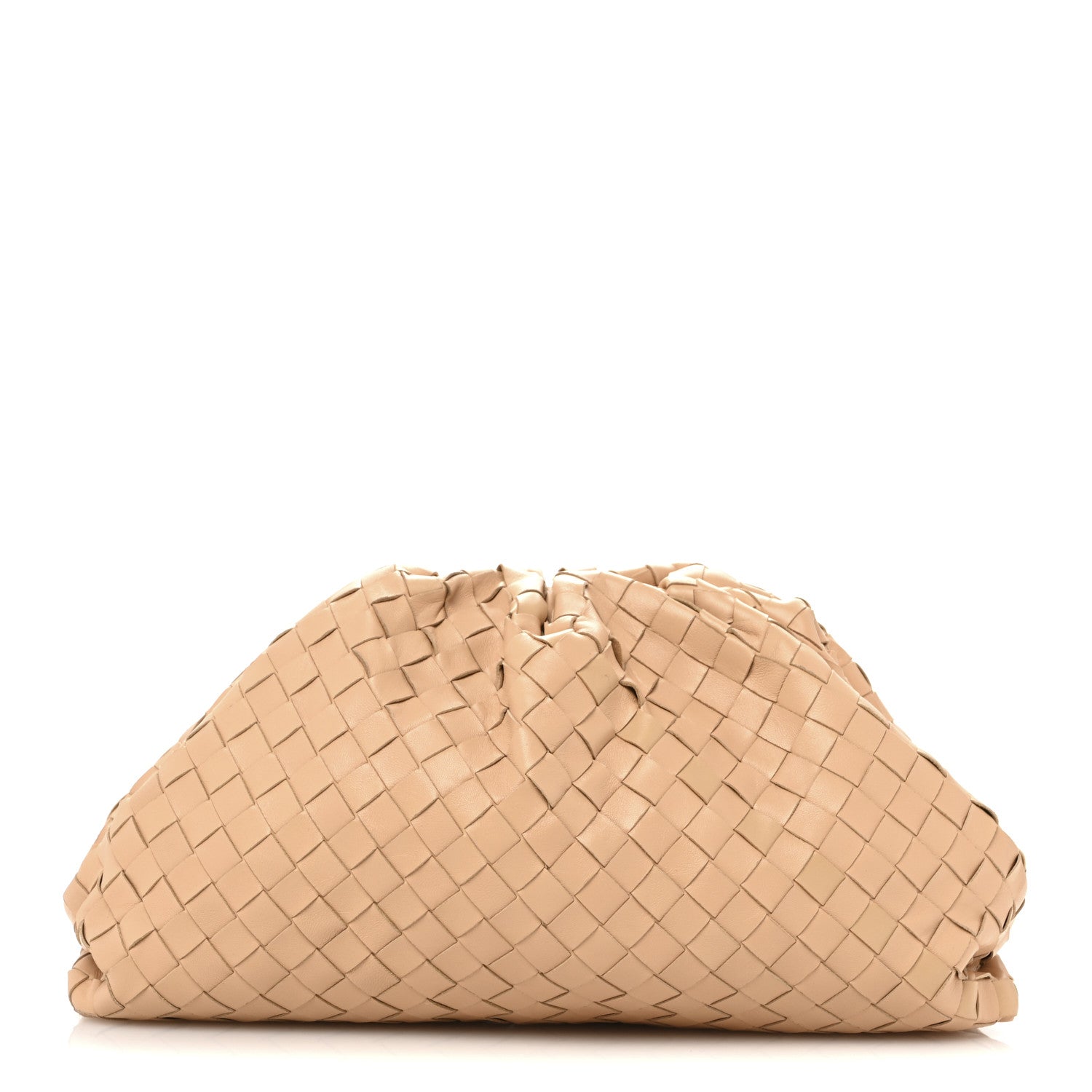 Bottega Veneta Nappa Maxi Intrecciato The Pouch Oversized Clutch Almond 1 of 12