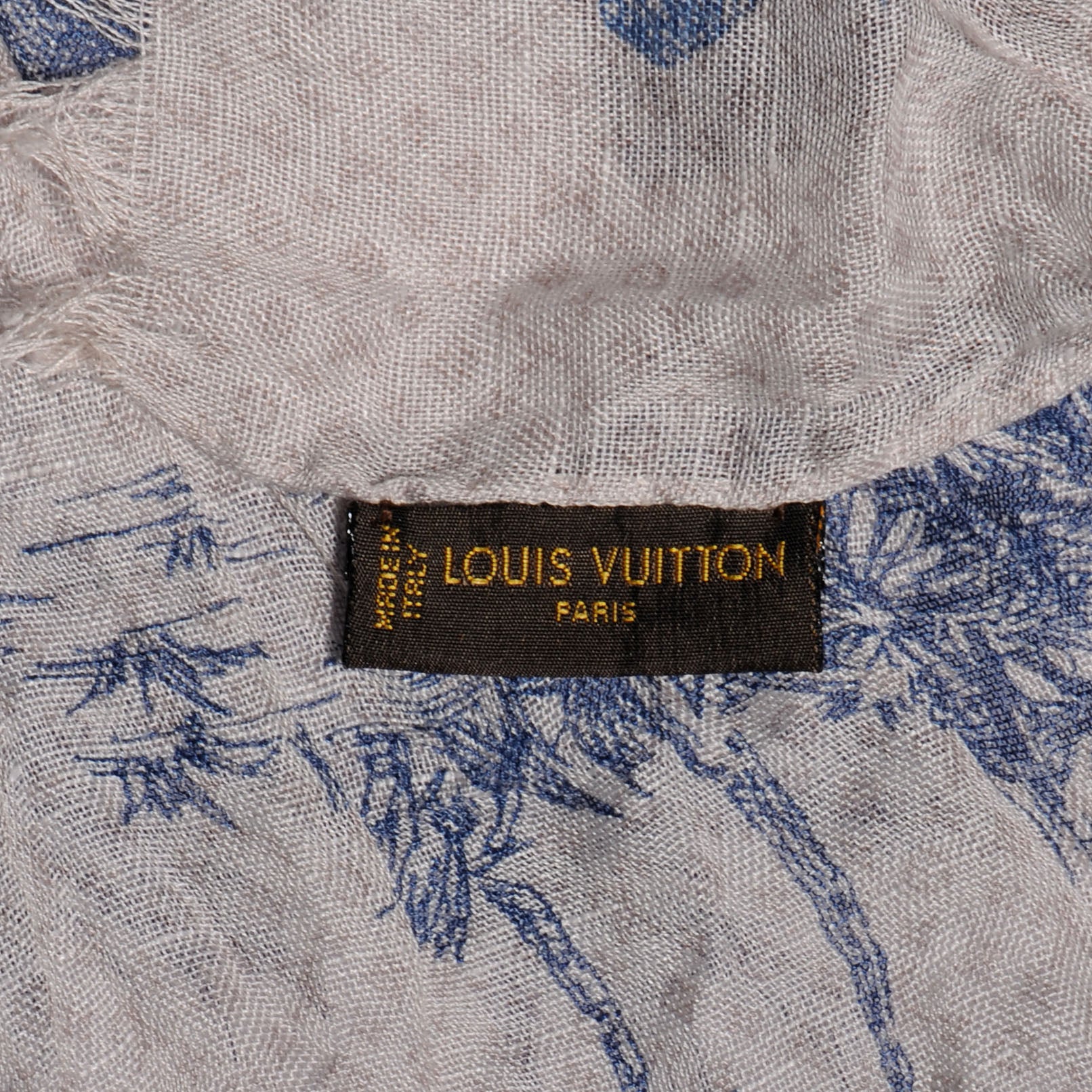 Louis Vuitton Cotton Linen Toile Etole De Louis Pareo Blue 6 of 7