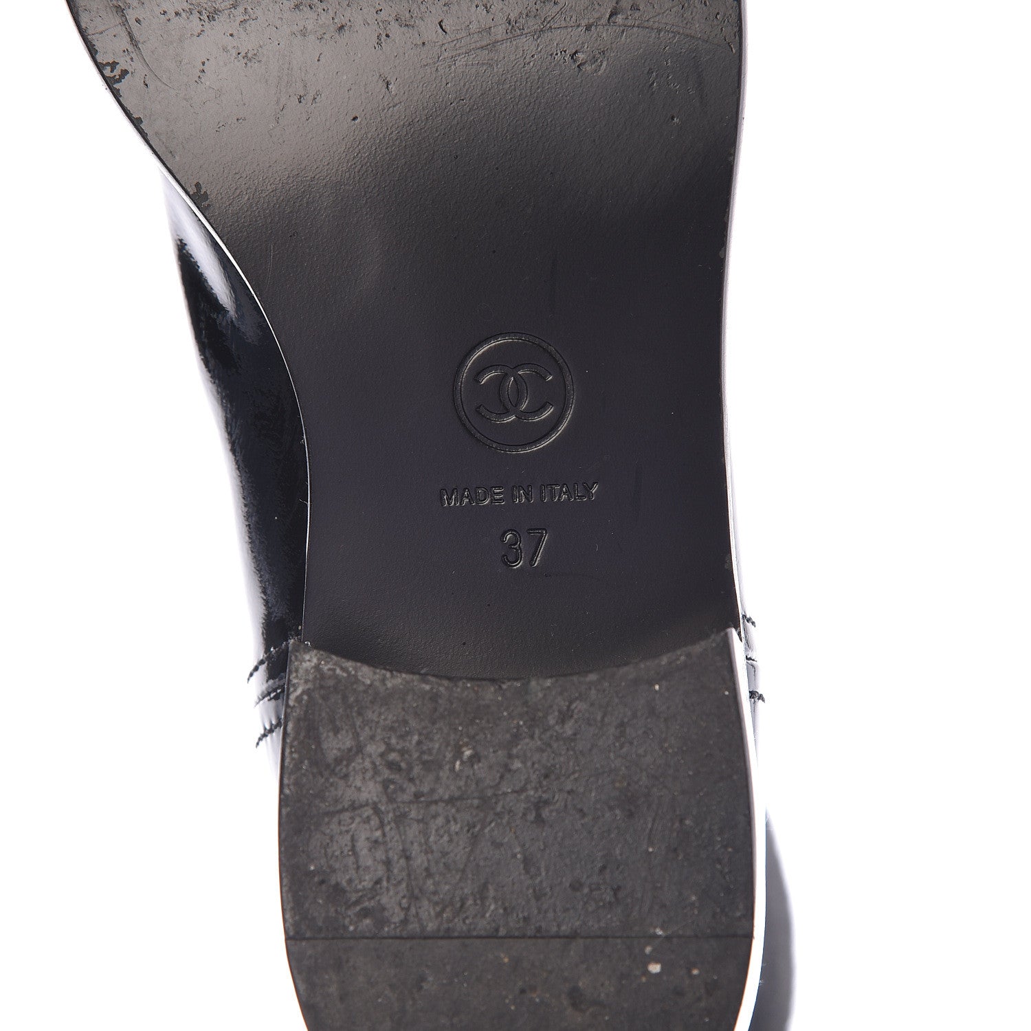 Chanel Patent Pony Hair High Boots 37 Black 8 of 8