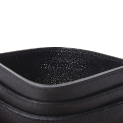 Saint Laurent Grain De Poudre Matelasse Chevron Monogram Credit Card Case Black 6 of 7