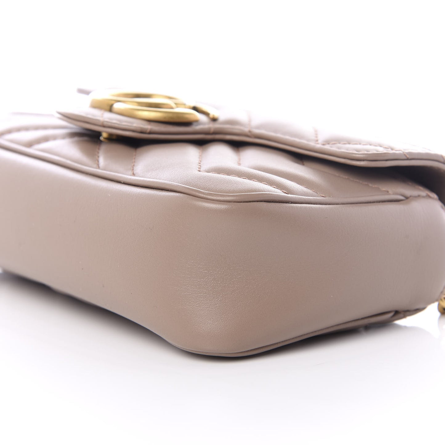 Calfskin Matelasse Super Mini GG Marmont Shoulder Bag Porcelain Rose