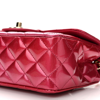 Chanel Shaded Patent Calfskin Quilted Mini Rectangular Flap Pink Dark Pink 10 of 11