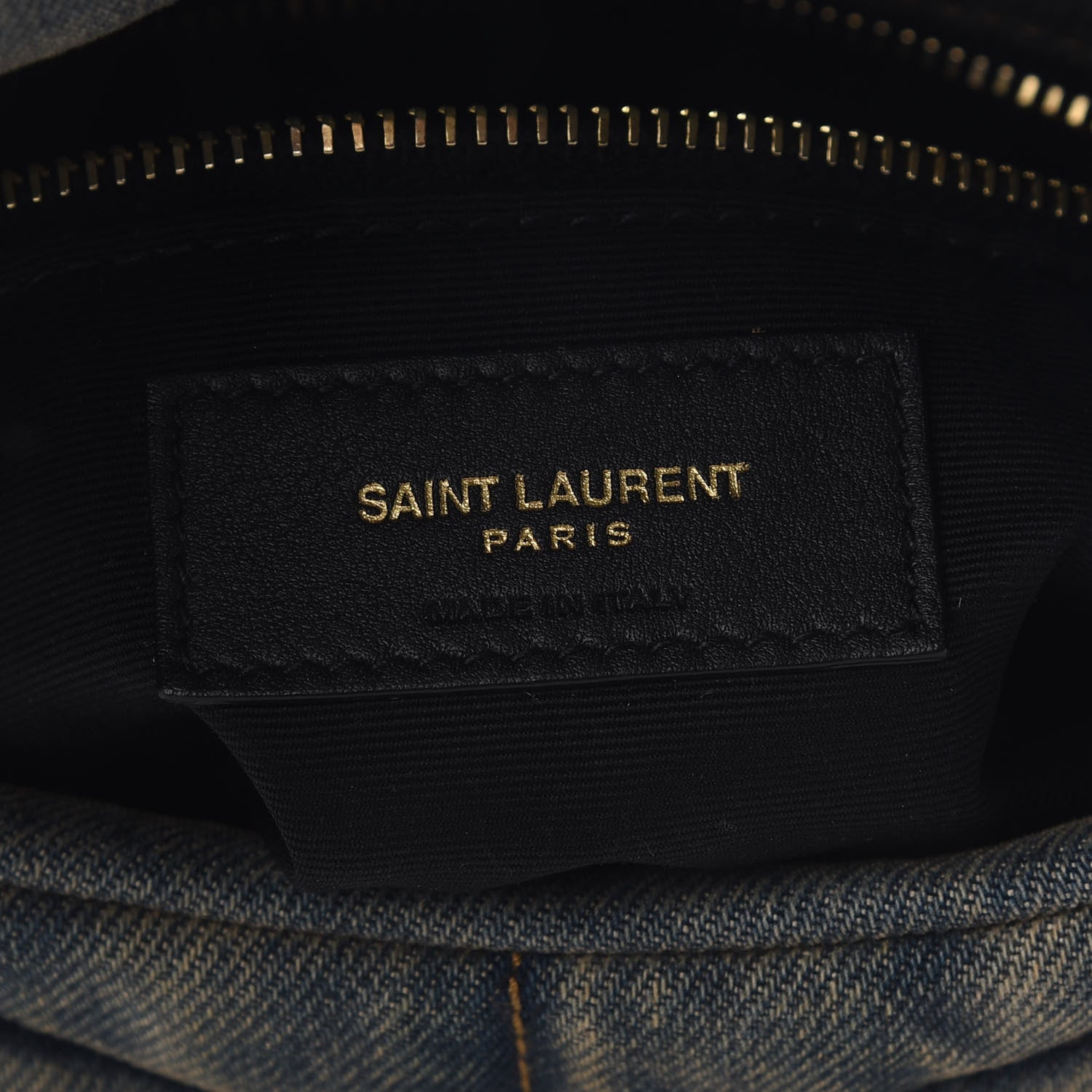 Saint Laurent Denim Quilted Toy Loulou Puffer Monogram Chain Satchel Blue Black 6 of 9