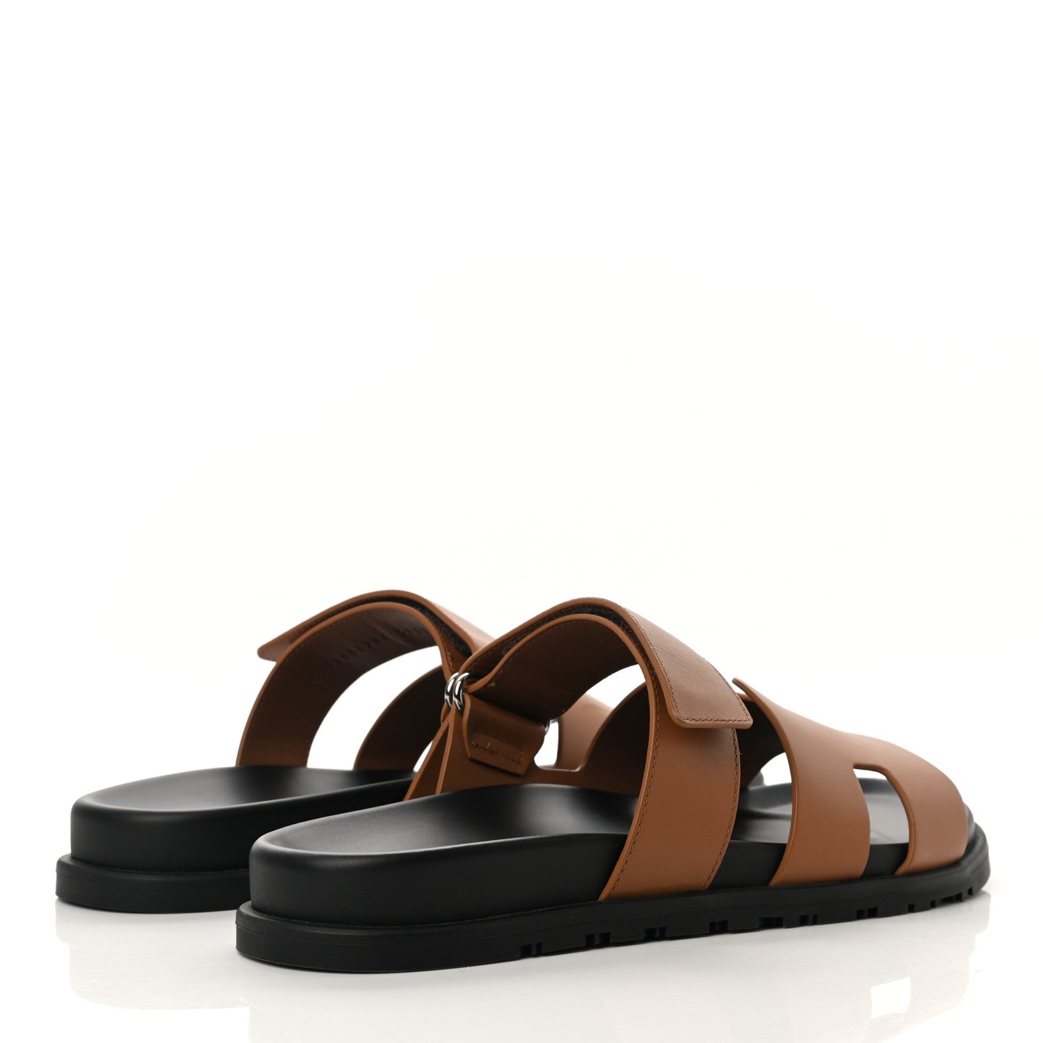Hermes Calfskin Mens Chypre Sandals 41.5 Gold 4 of 9