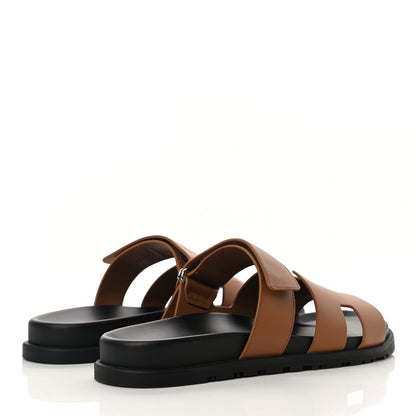 Hermes Calfskin Mens Chypre Sandals 41.5 Gold 4 of 9