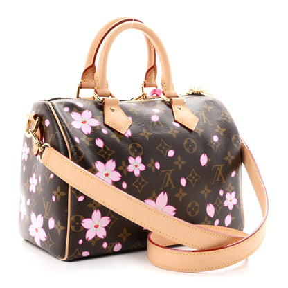 Louis Vuitton LV X TM Monogram Cherry Blossom Speedy Bandouliere 25 Sakura Brown 3 of 9