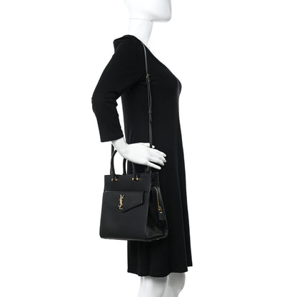 Saint Laurent Grain De Poudre Small Uptown Tote Black 2 of 12