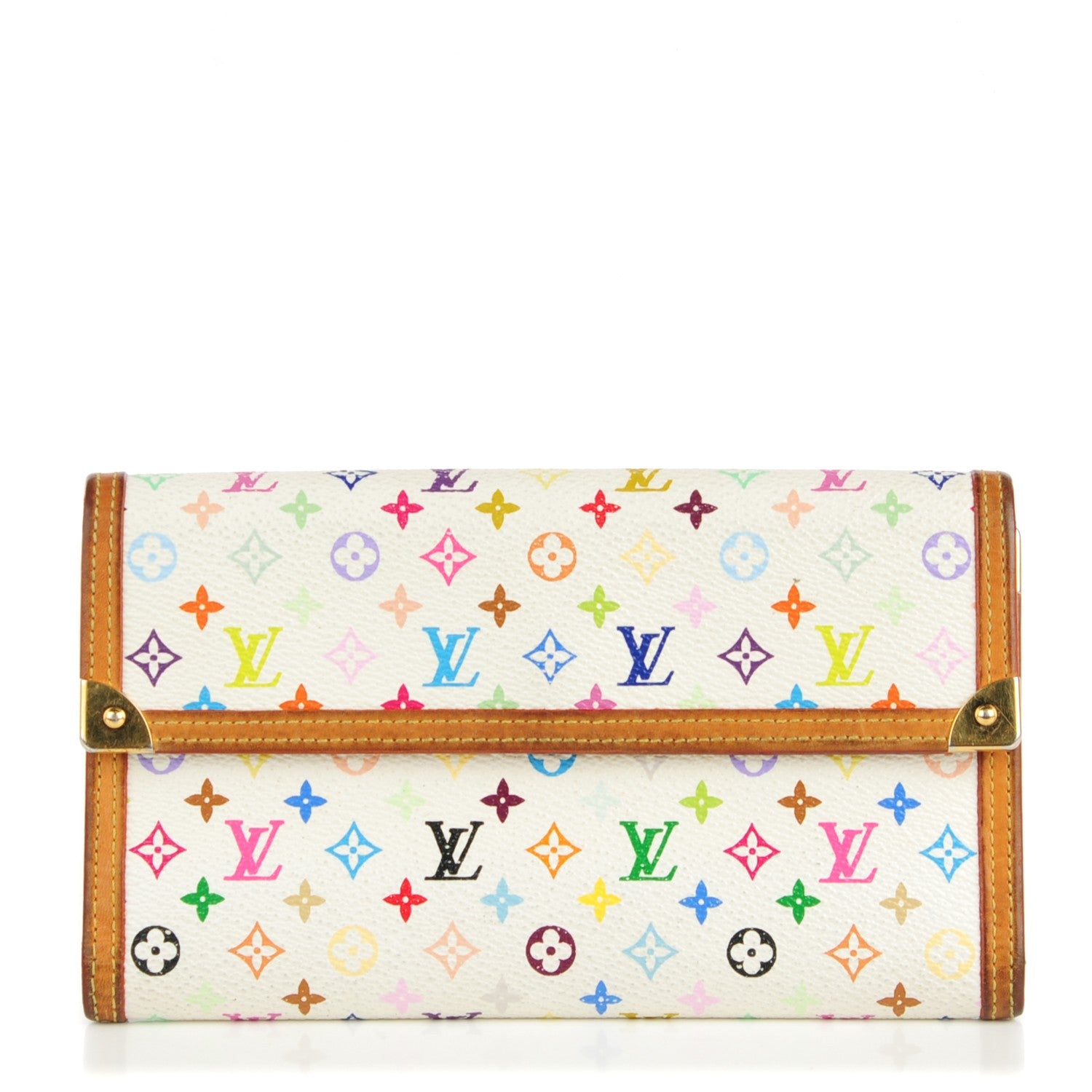 Louis Vuitton Monogram Multicolor Porte Tresor International Wallet White 1 of 14