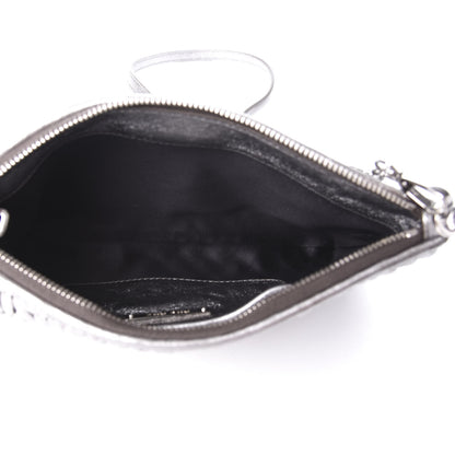Miu Miu Metallic Nappa Matelasse Crystal Chain Crossbody Cromo 5 of 9