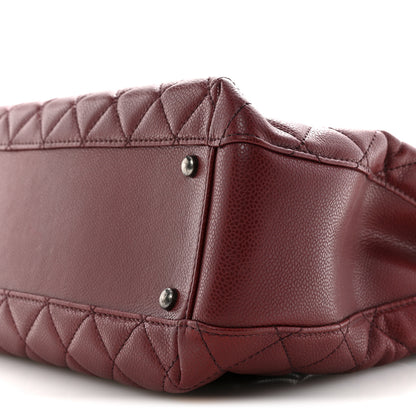 Chanel Caviar Quilted City Shopping Tote Dark Red 10 of 14