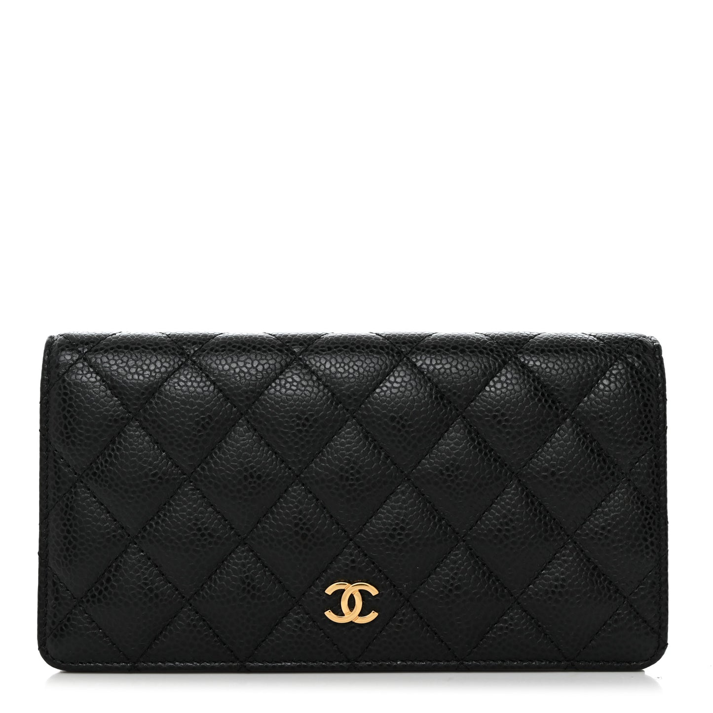 Caviar Quilted Yen Wallet Black