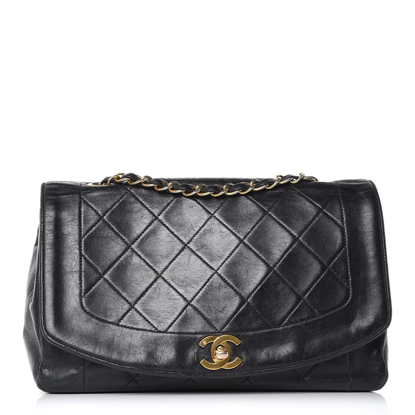 Lambskin Quilted Medium Single Flap Black