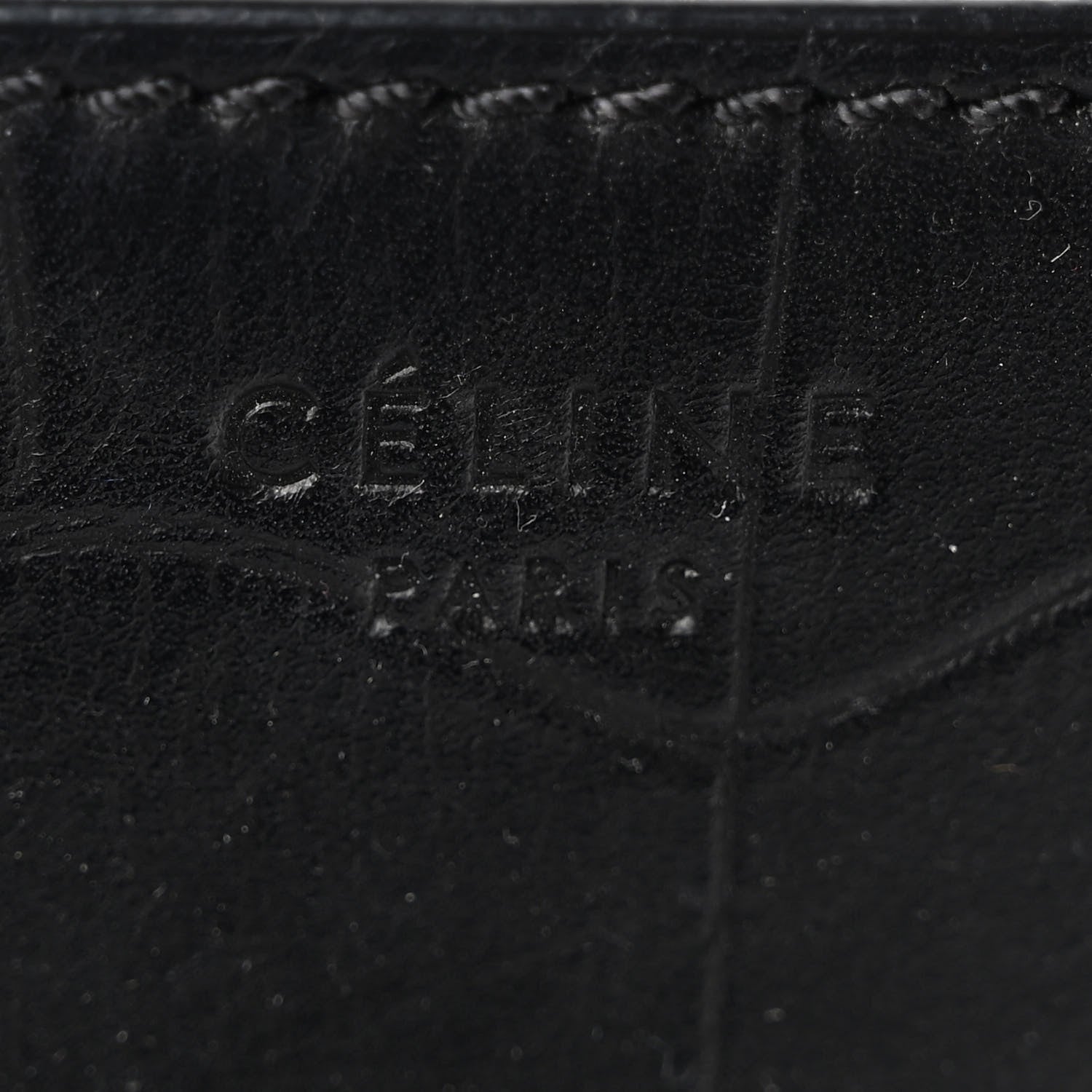 Celine Crocodile Embossed Calfskin Medium Phantom Luggage Black 6 of 10