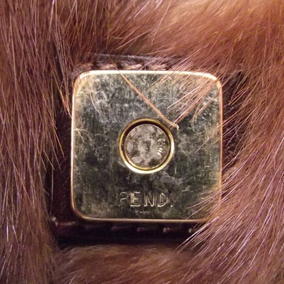 Fendi Vinyl Zucchino Skunk Fur Baguette Tobacco Multicolor 13 of 14