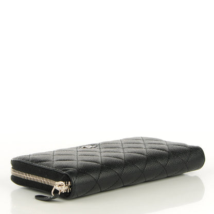 Chanel Caviar Quilted Large Gusset Zip Around Wallet Black 4 of 9