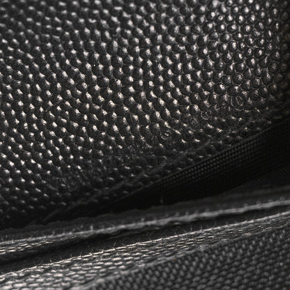 Saint Laurent Grain De Poudre Matelasse Chevron Monogram Zipped Card Case Black 8 of 8